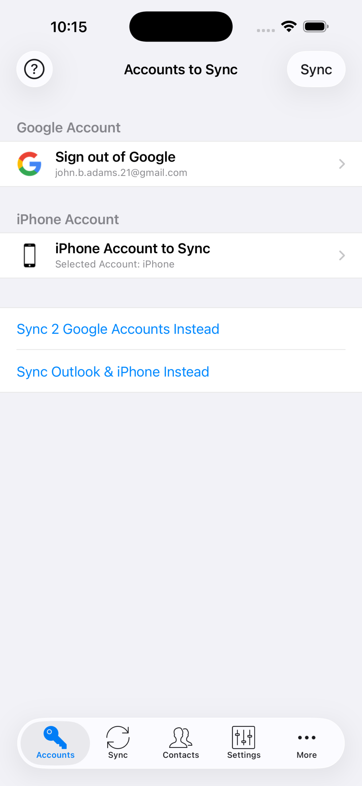 Sync Google & iPhone