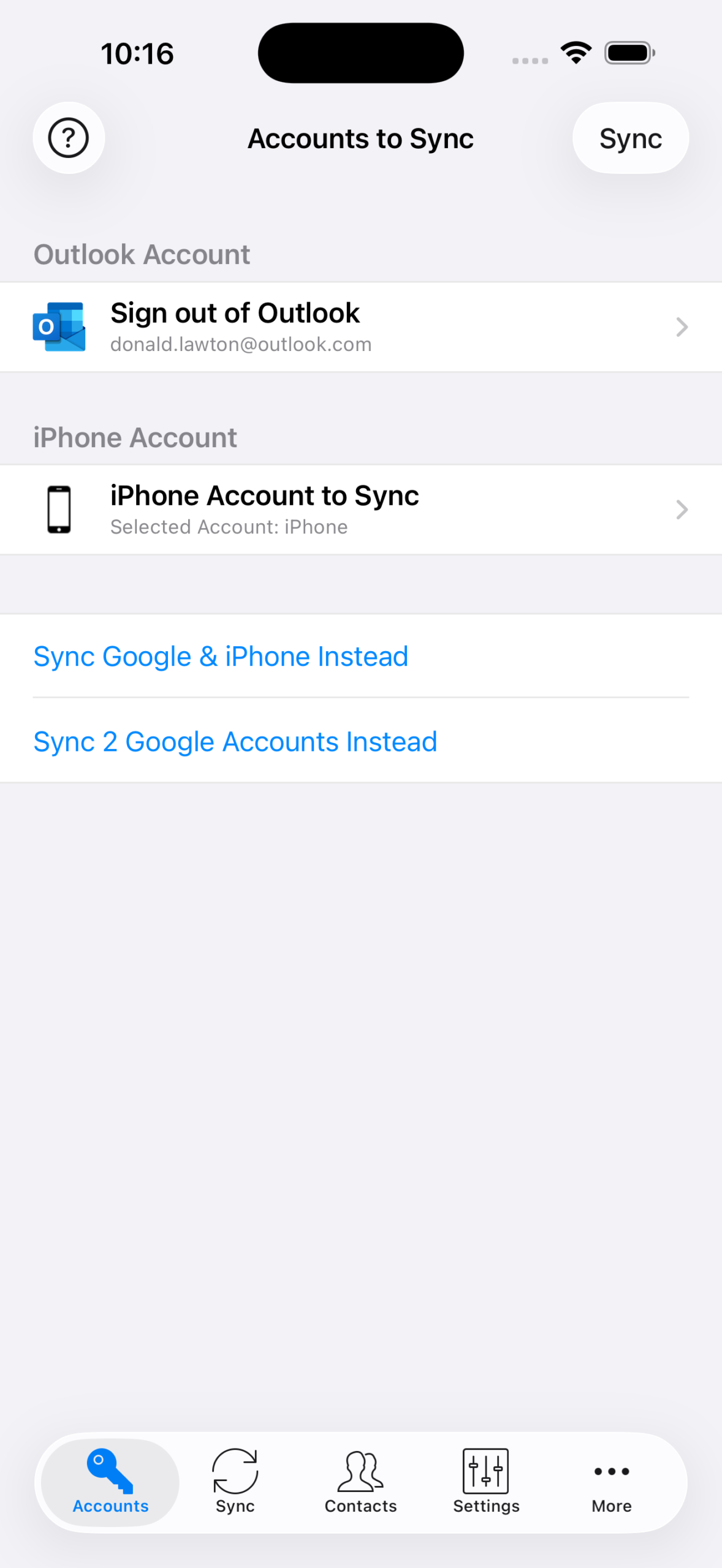 Sync Outlook & iPhone