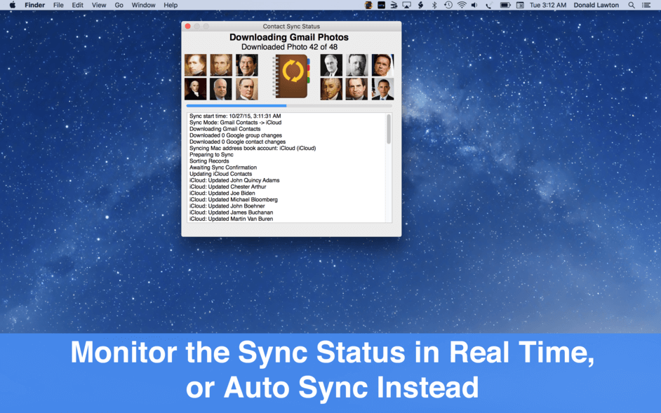 Syncs Google with Mac